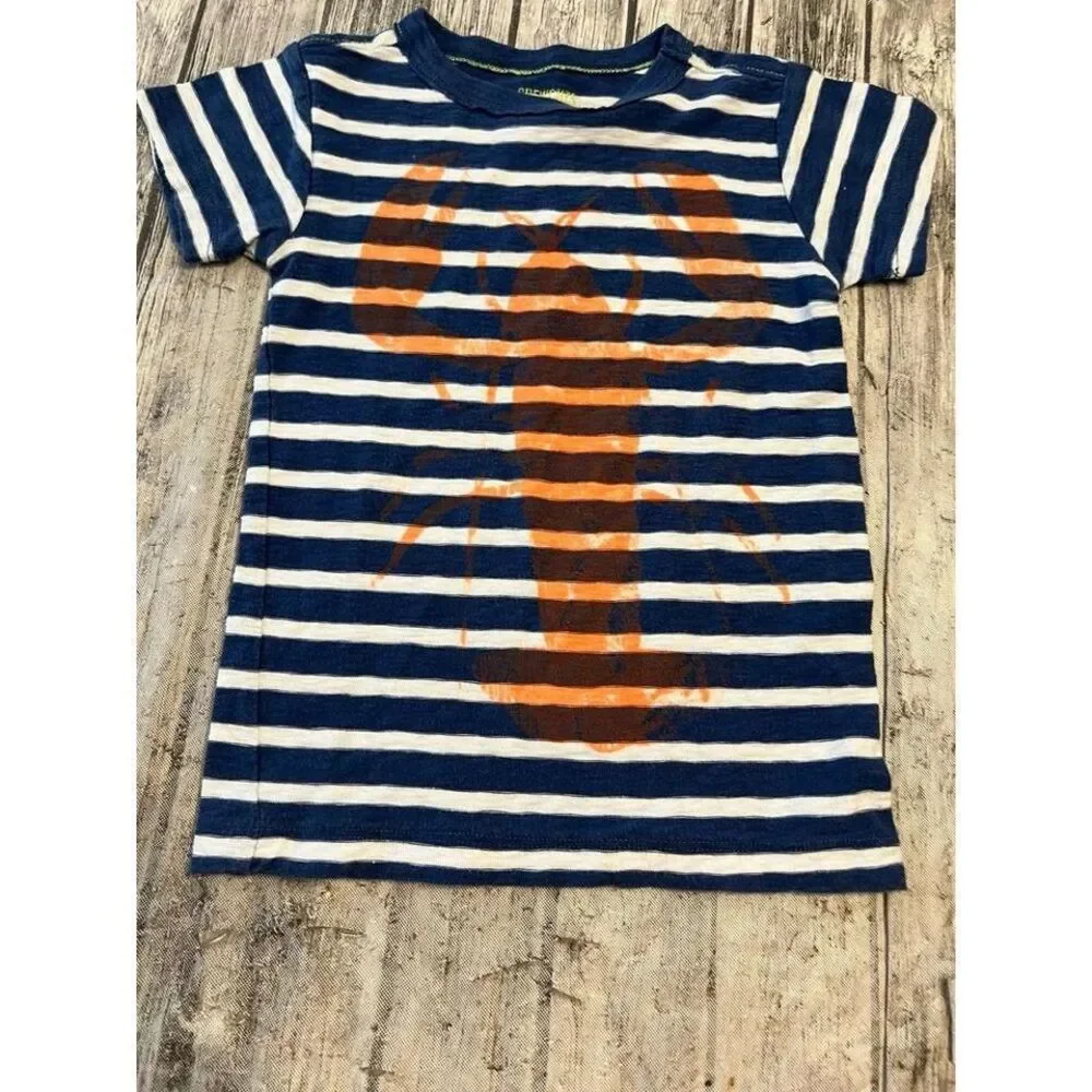 Girls blue white striped crew cuts shirts size‎ 3
